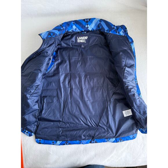 NWOT Lands End Women's Down Puffer Vest Large 14-16 Blue‎ Geometric Aztec - Picture 11 of 14